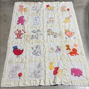 Vintage Embroidered Quilt